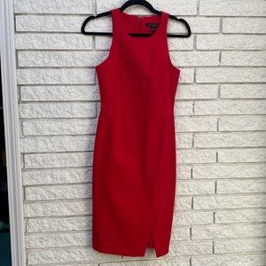 Banana Republic Classic Dress Split Hem Red NWOT 0
